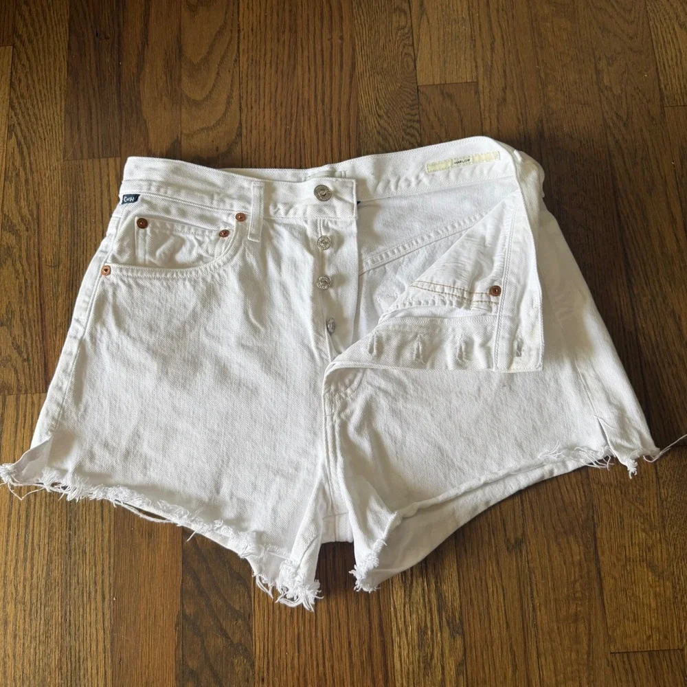 Citizens of Humanity Shorts Womens 26 Marlow Vintage White Denim High Rise